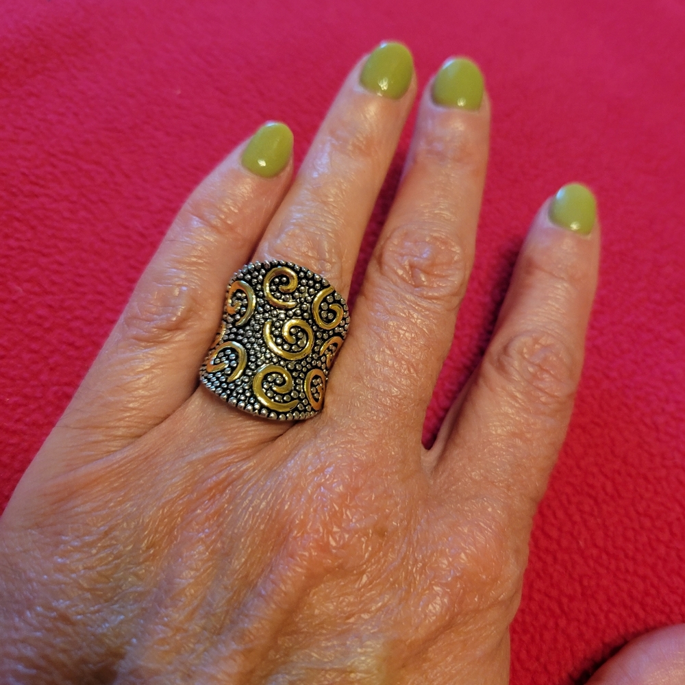Silver with gold trim ring